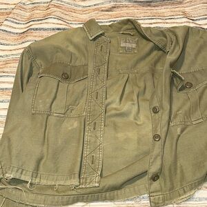 AE cropped button down shirt